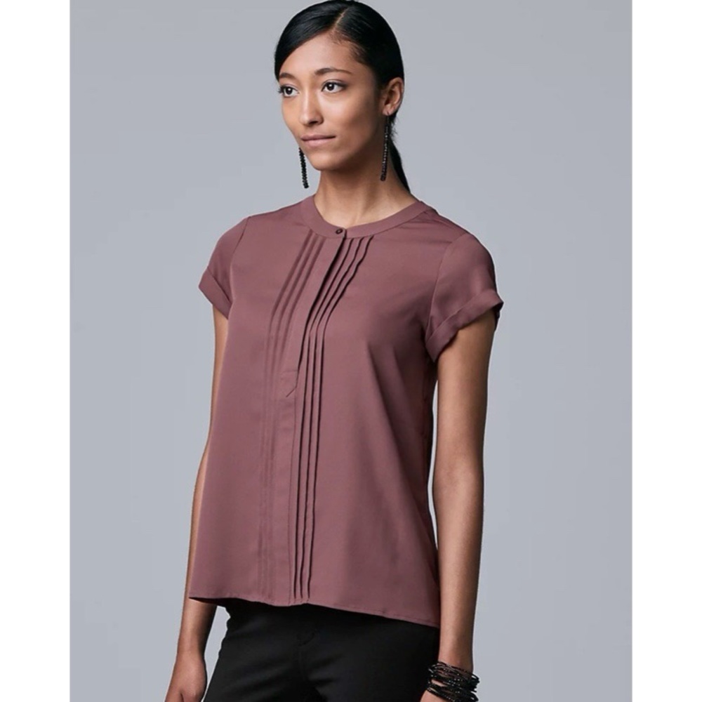 Simply Vera Wang Pleated Popover Blouse